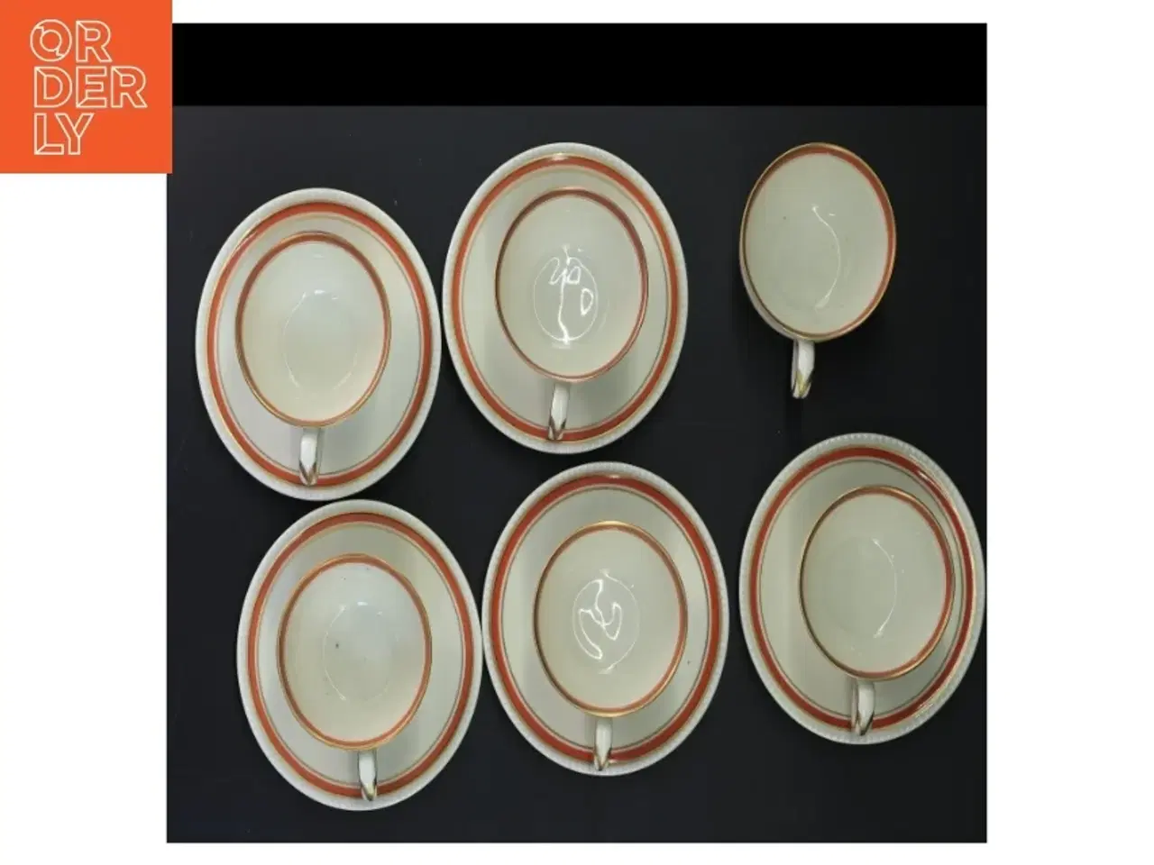 Billede 3 - Sæt af kaffekopper med underkopper fra Jomsborg (str. 11 ø cm og 6 ø cm)