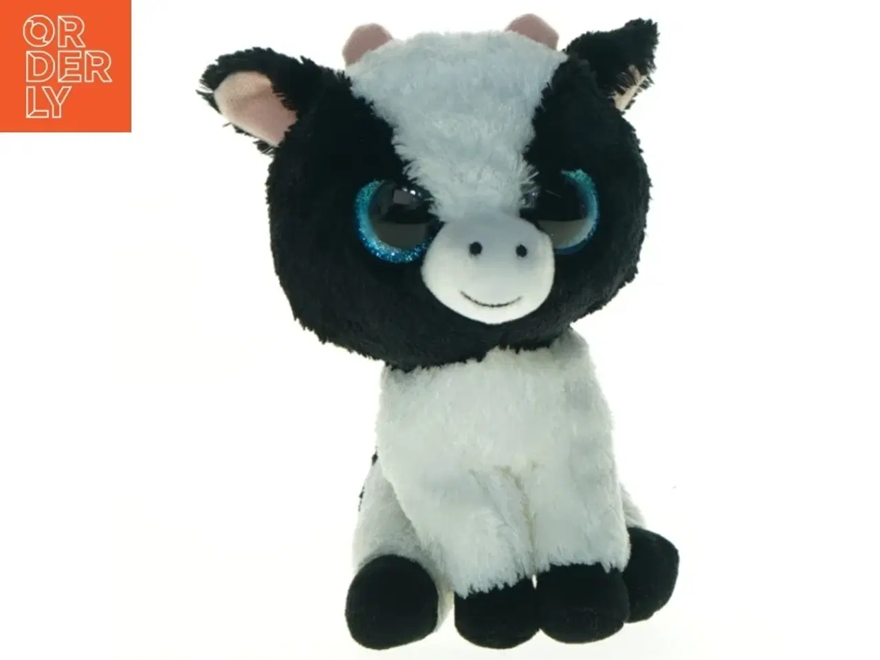 Billede 1 - Sort og hvid tøjdyr ko (str. 15 x 9 cm)