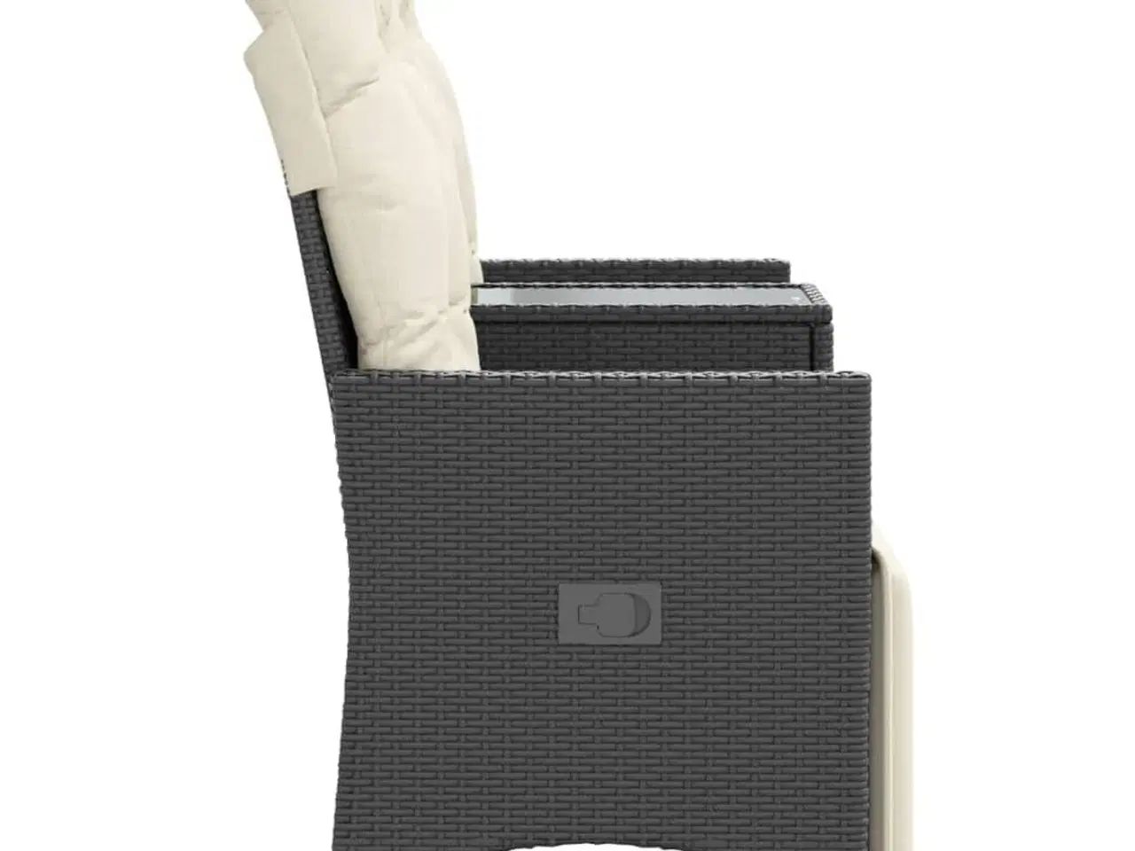 Billede 5 - 2-personers havesofa med bord og lænefunktion polyrattan sort