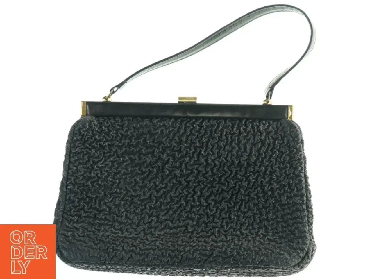 Billede 3 - Sort aftenclutch med strukturmønster (str. 34x24 cm)