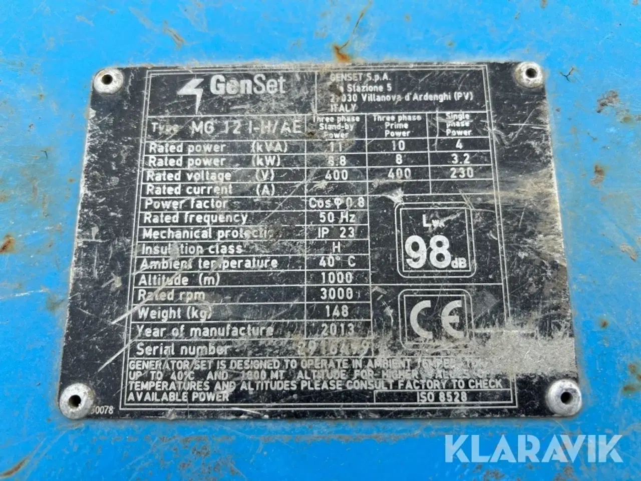 Billede 12 - Generator GenSet MG 12 I-H/AE