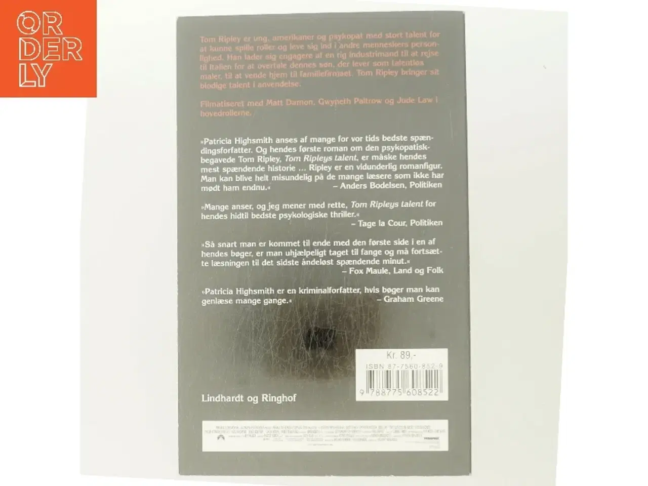 Billede 3 - Tom Ripleys talent : kriminalroman af Patricia Highsmith (Bog)