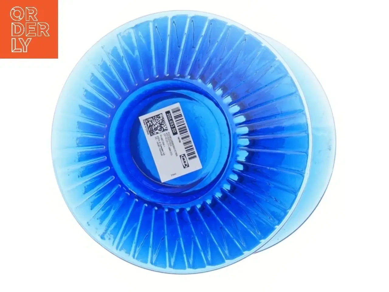 Billede 3 - Blå glasvase fra IKEA (str. 24x16 cm)