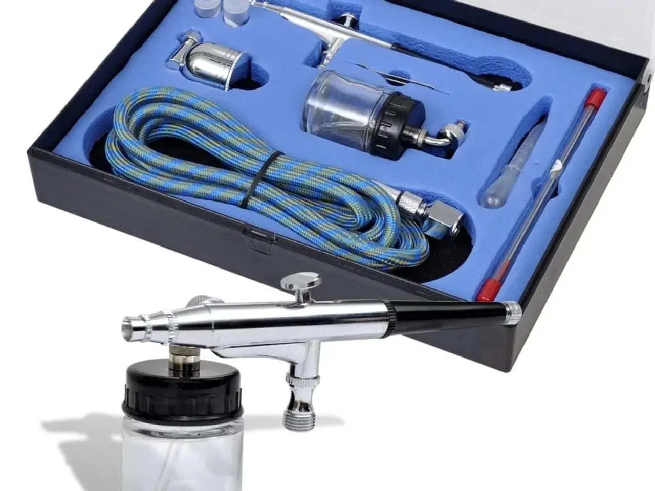 Billede 1 - Airbrush-sæt med glasbeholder 0,2 / 0,3 / 0,5 mm dyser