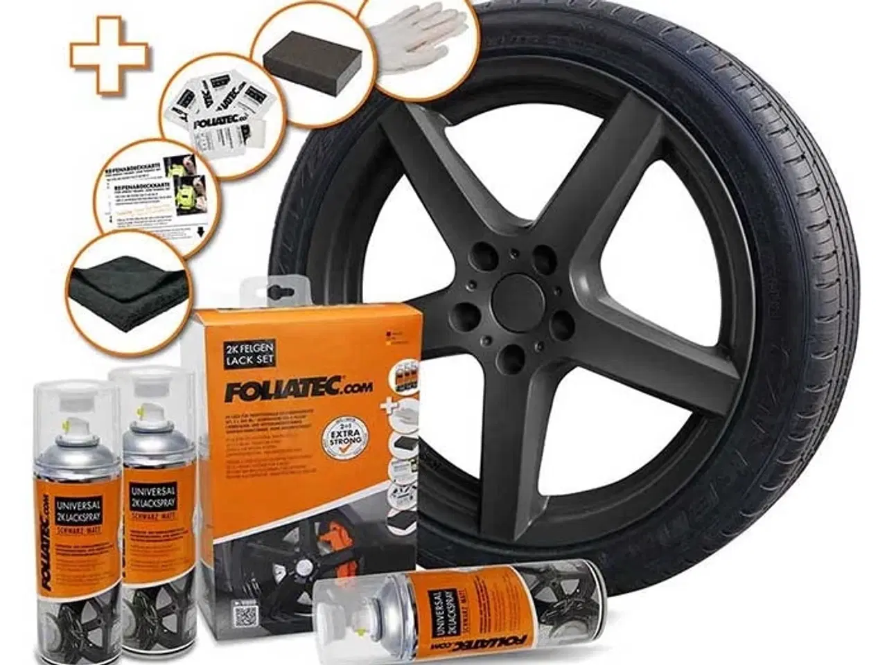 Billede 1 - Foliatec fælgmaling kit 2K, mat sort