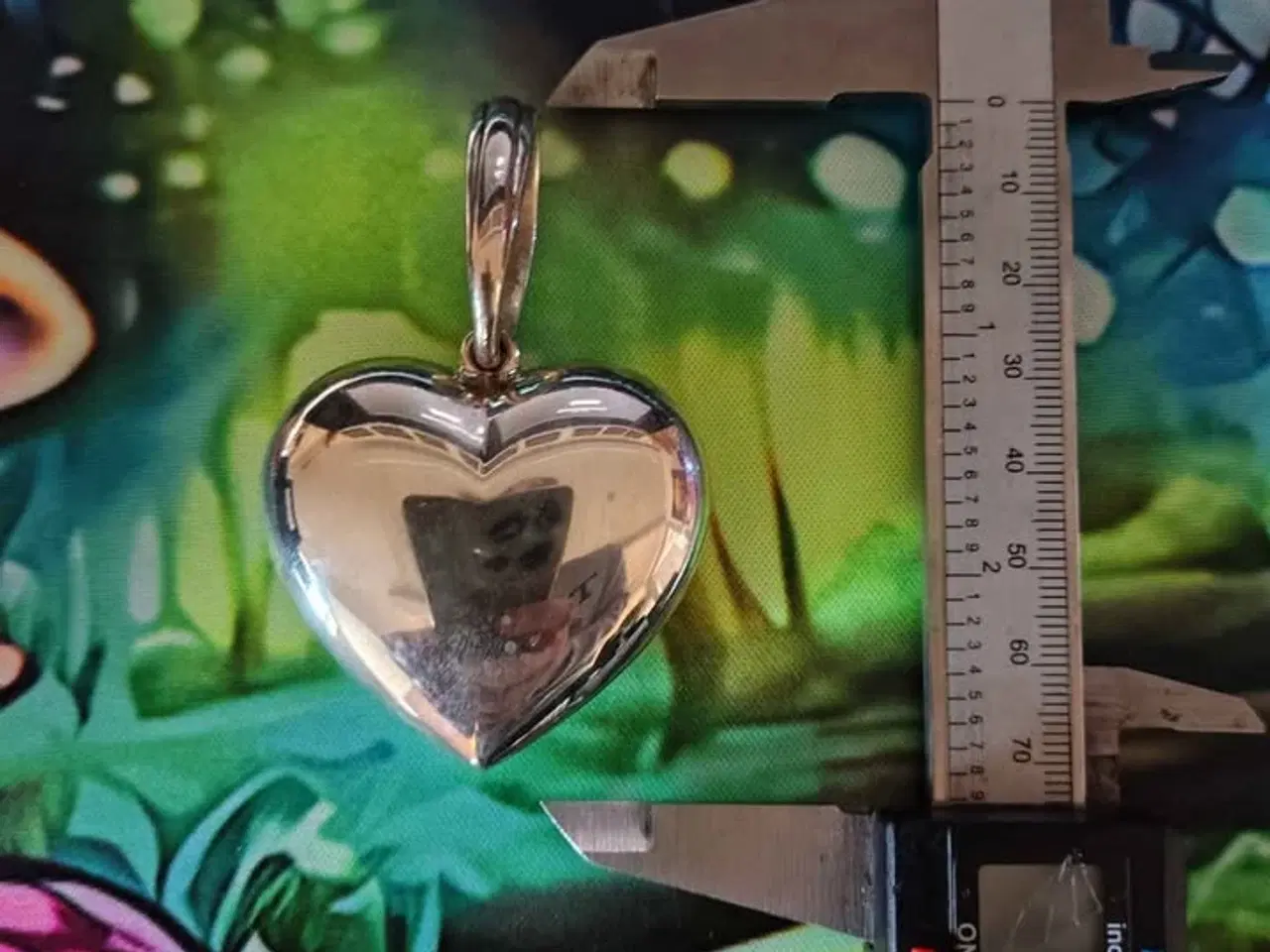 Billede 1 - Sølv hjerte vedhæng stort 
