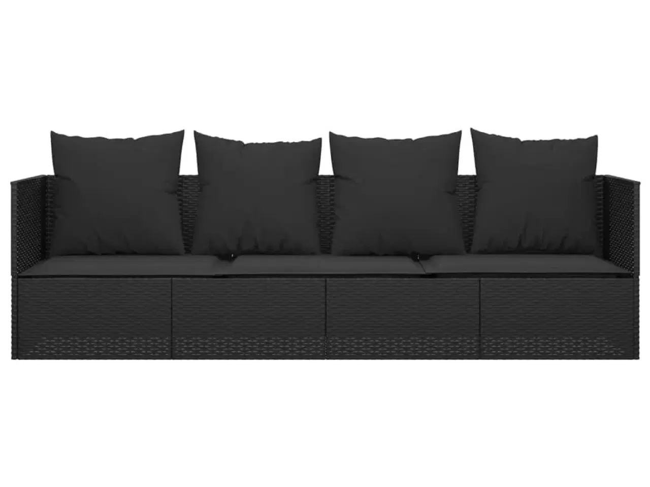 Billede 2 - Udendørs loungesofa med hynder polyrattan sort