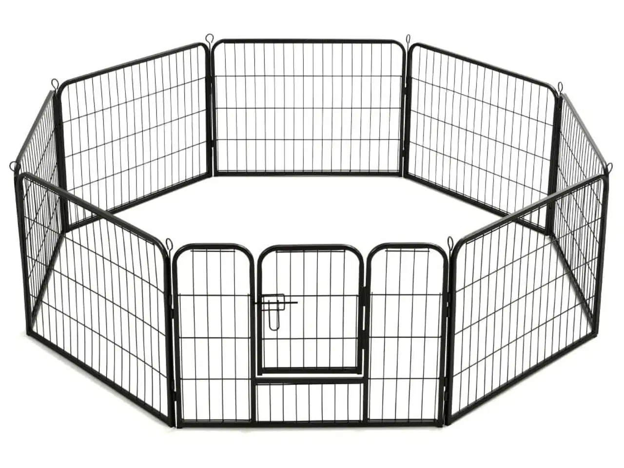 Billede 5 - Løbegård til hunde 8 paneler stål 60 x 80 sort