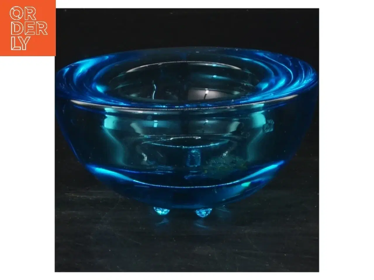 Billede 1 - Lysestage i blåt glas Annaleena Hakatie (str. Ø 9x5 cm)