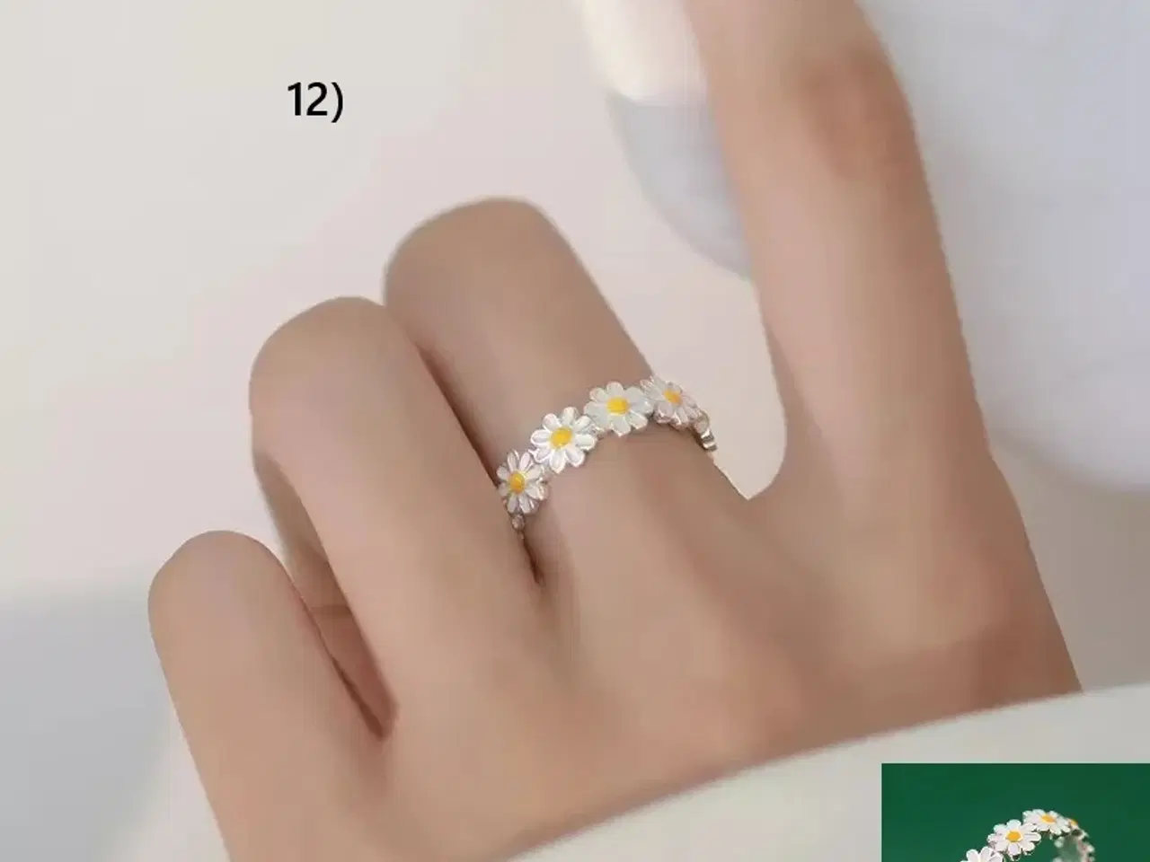 Billede 1 - * Sterlingsølv; Smuk Daisy-fingerring