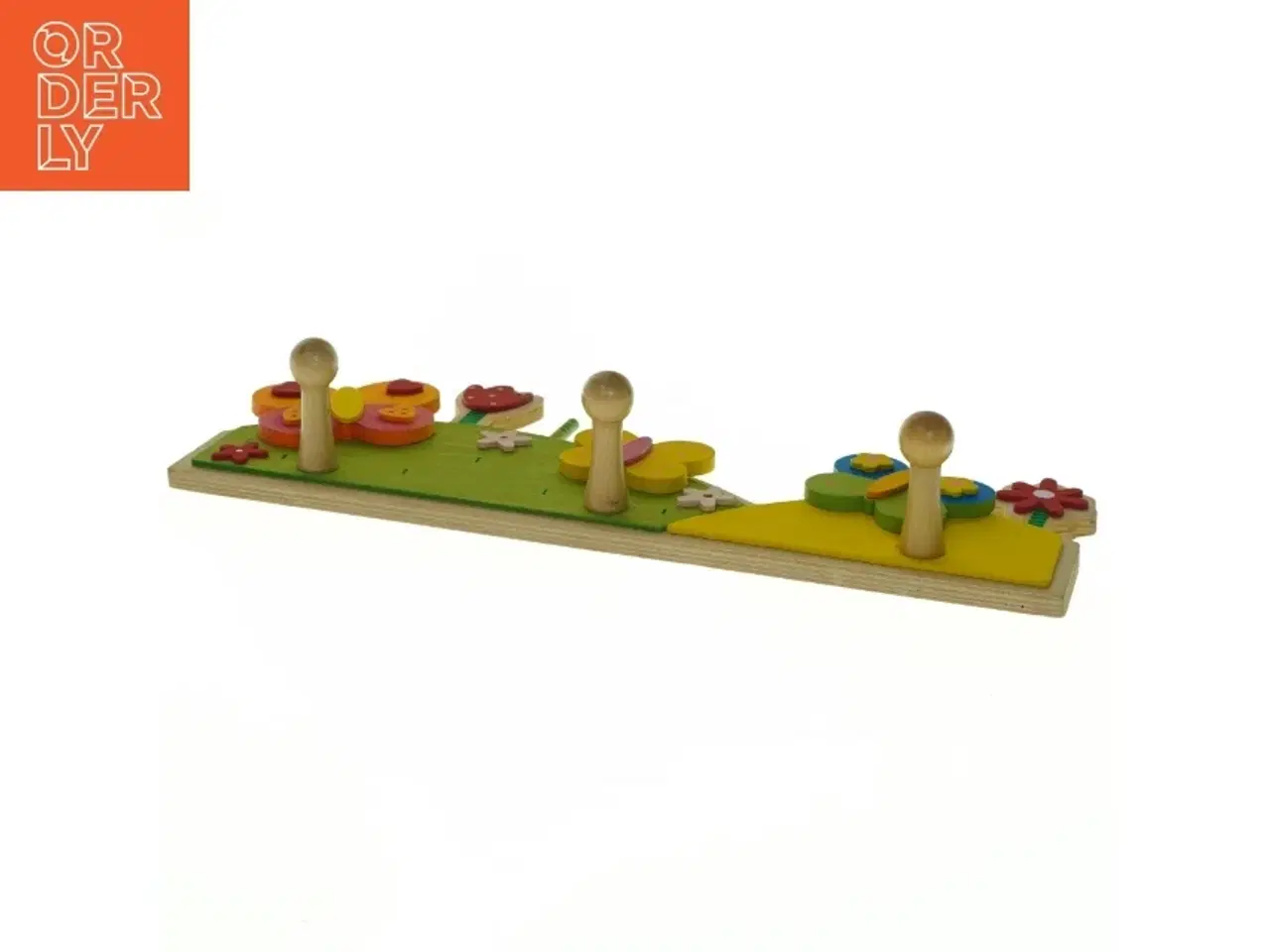 Billede 3 - Træknagerække med blomstermotiver (str. 29x12 cm)