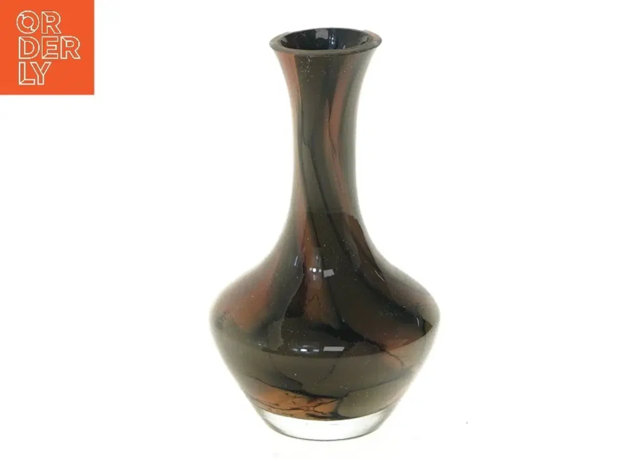 Billede 1 - Moreno håndlavet Glasvase med farvet mønster (str. 13 cm)