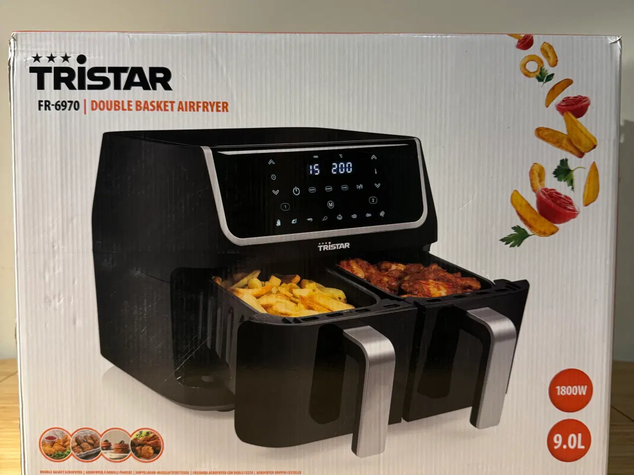 Billede 1 - Tristar FR-6970 airfryer med 2 skuffer 2x4,5 liter