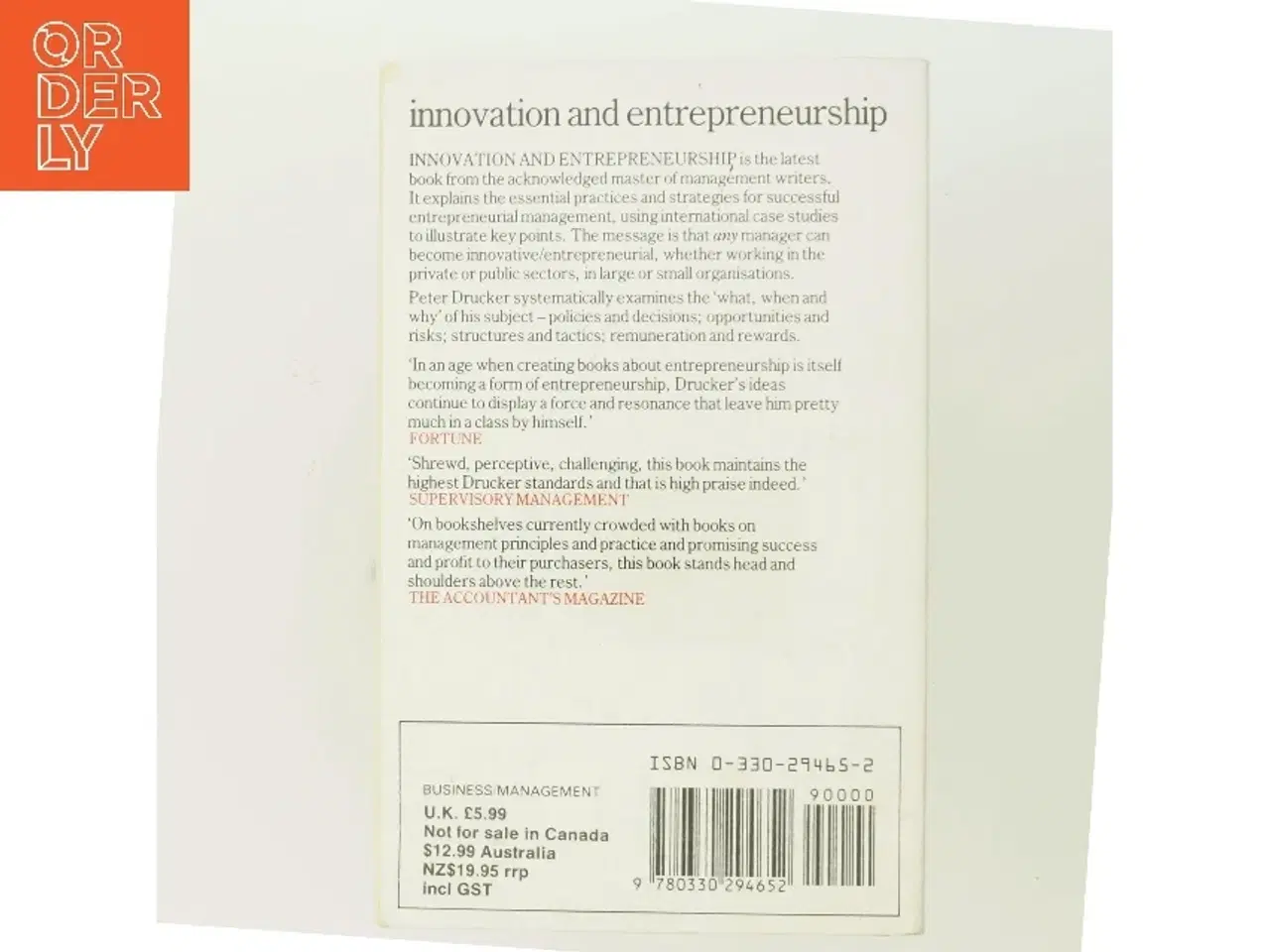 Billede 3 - Innovation and entrepreneurship : practice and principles af Peter F. Drucker (Bog)