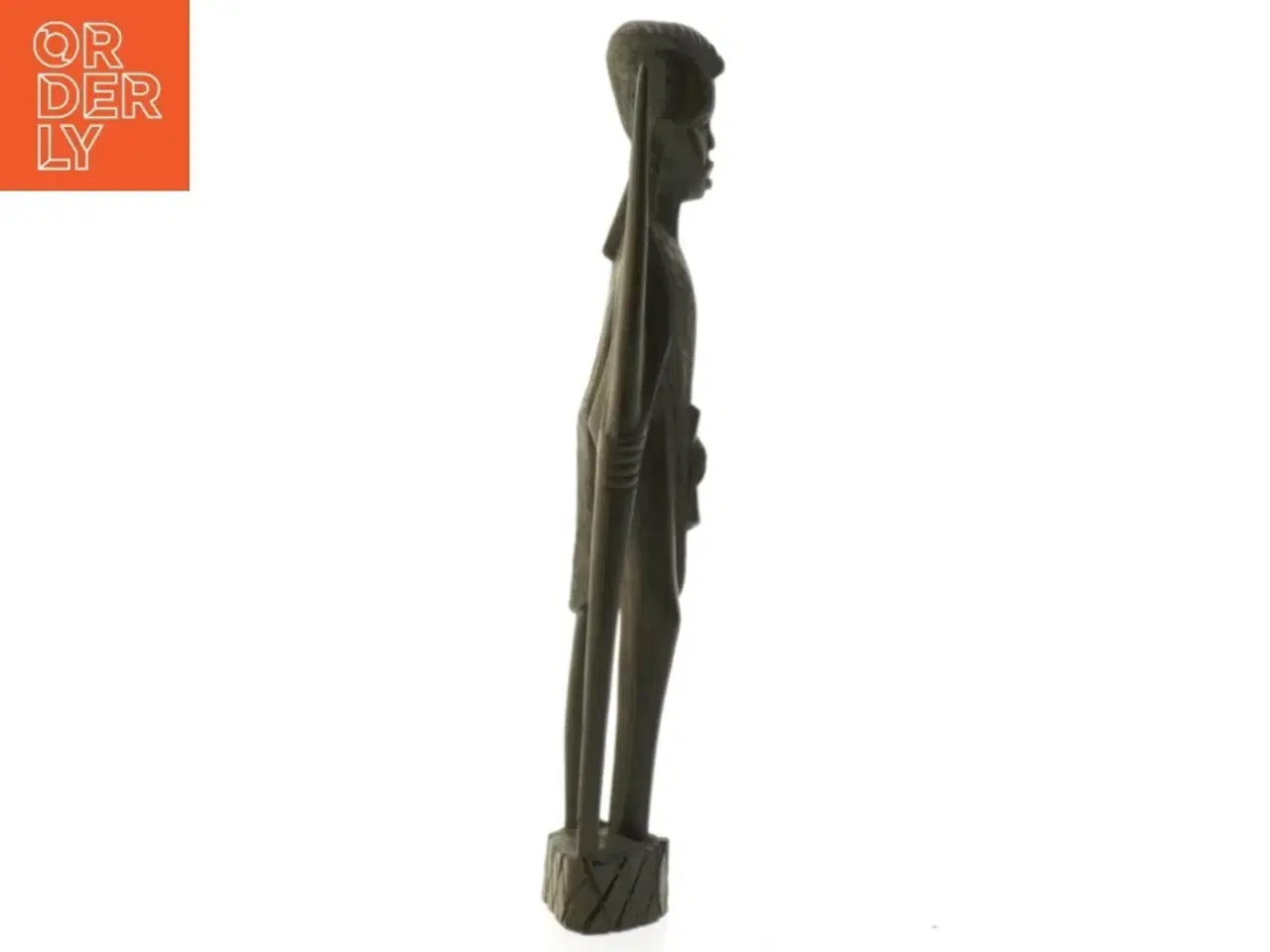 Billede 4 - Træfigur af kvinde med spyd (str. 18,5 cm)
