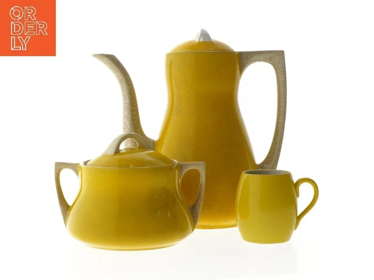 Billede 1 - Gult kaffestel i keramik (str. 22, ø 12, 7 cm)