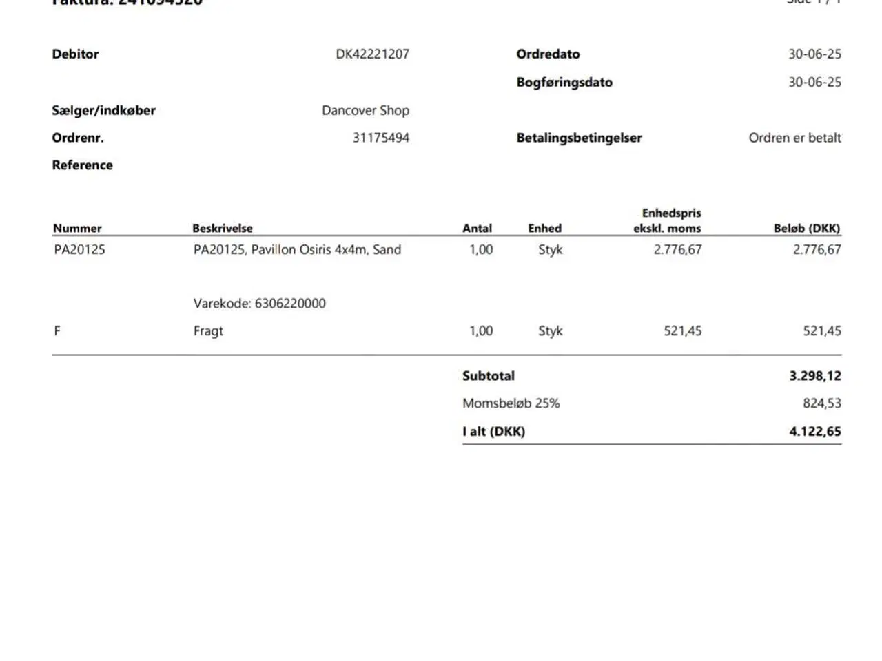 Billede 2 - Dancover Pavilion 4x4 sand 