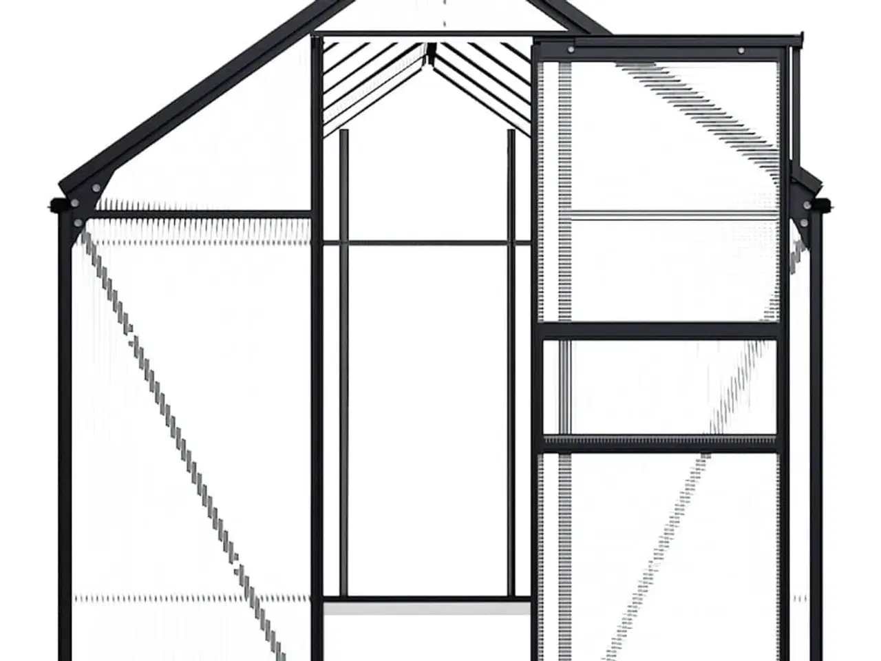 Billede 4 - Drivhus med fundamentramme 7,03 m² aluminium antracitgrå