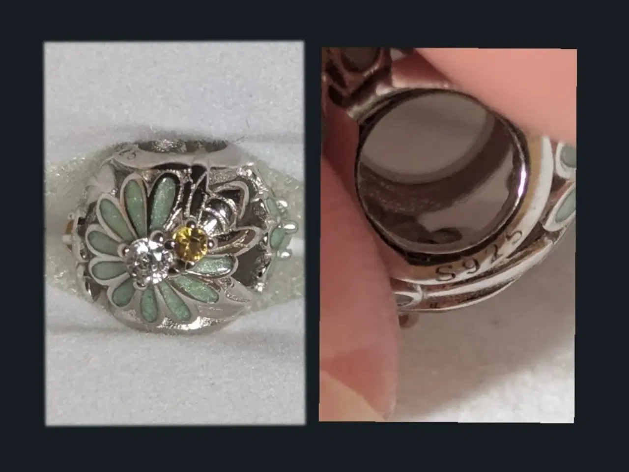 Billede 1 - Charm kugle med Daisyblomst og bi 🐝