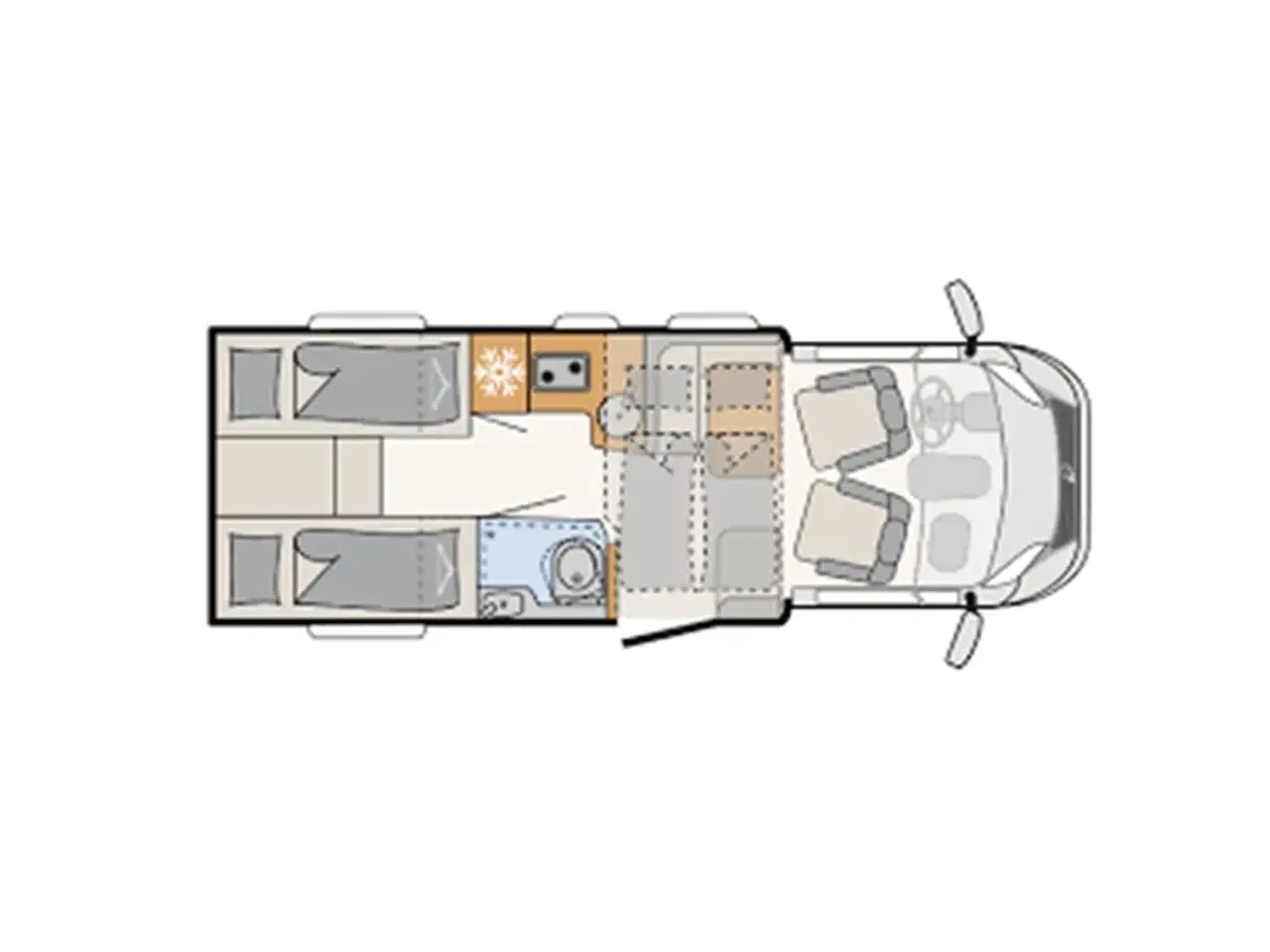 Billede 5 - 2021 - Dethleffs Just T6812   Enkeltsenge og kun km. 21000