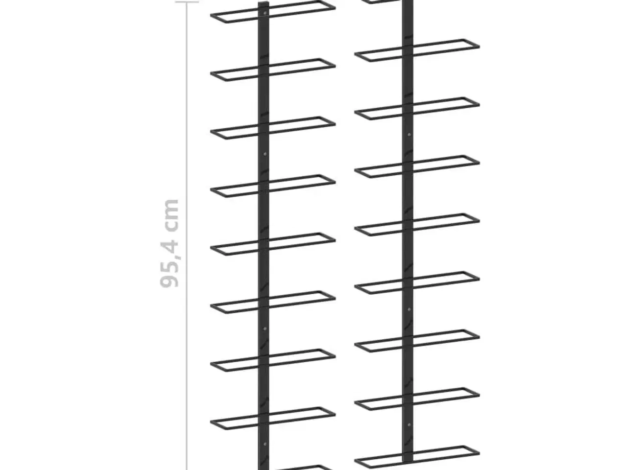 Billede 6 - Væghængte vinreoler 2 stk. til 18 vinflasker jern sort