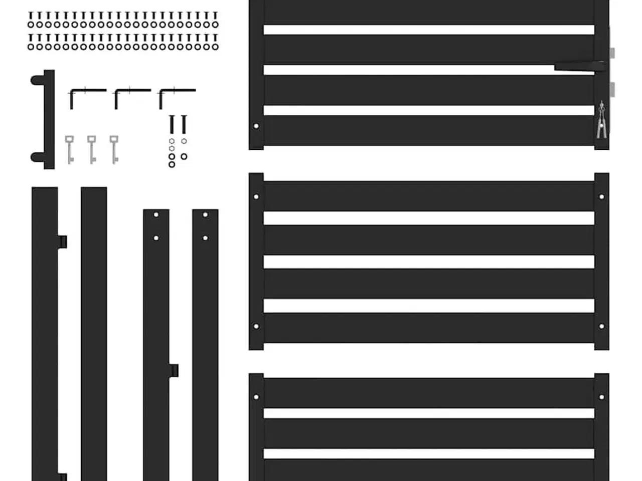 Billede 5 - Havelåge låsbar 100x120 cm aluminium sort