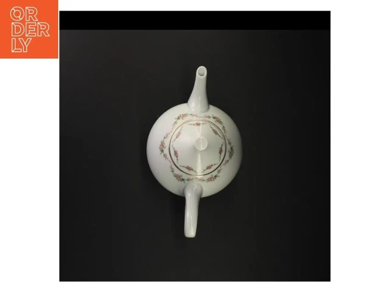 Billede 4 - Porcelæn tekande med blomstermotiv fra Benedikte (str. 26 x 14 cm)