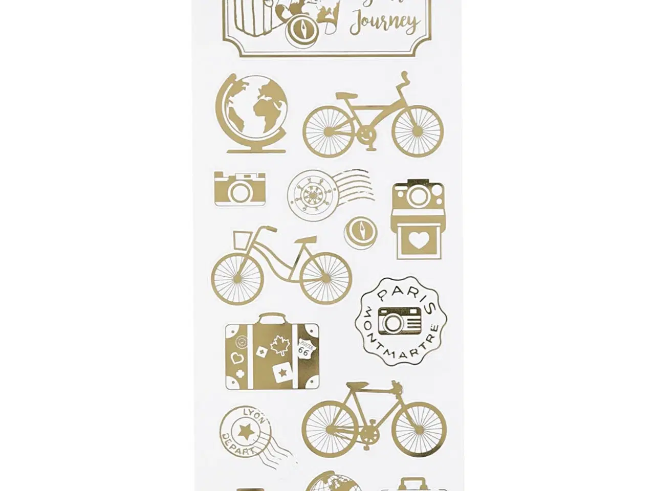 Billede 1 - Guldstickers Jorden Rundt - 10x24 cm Ark