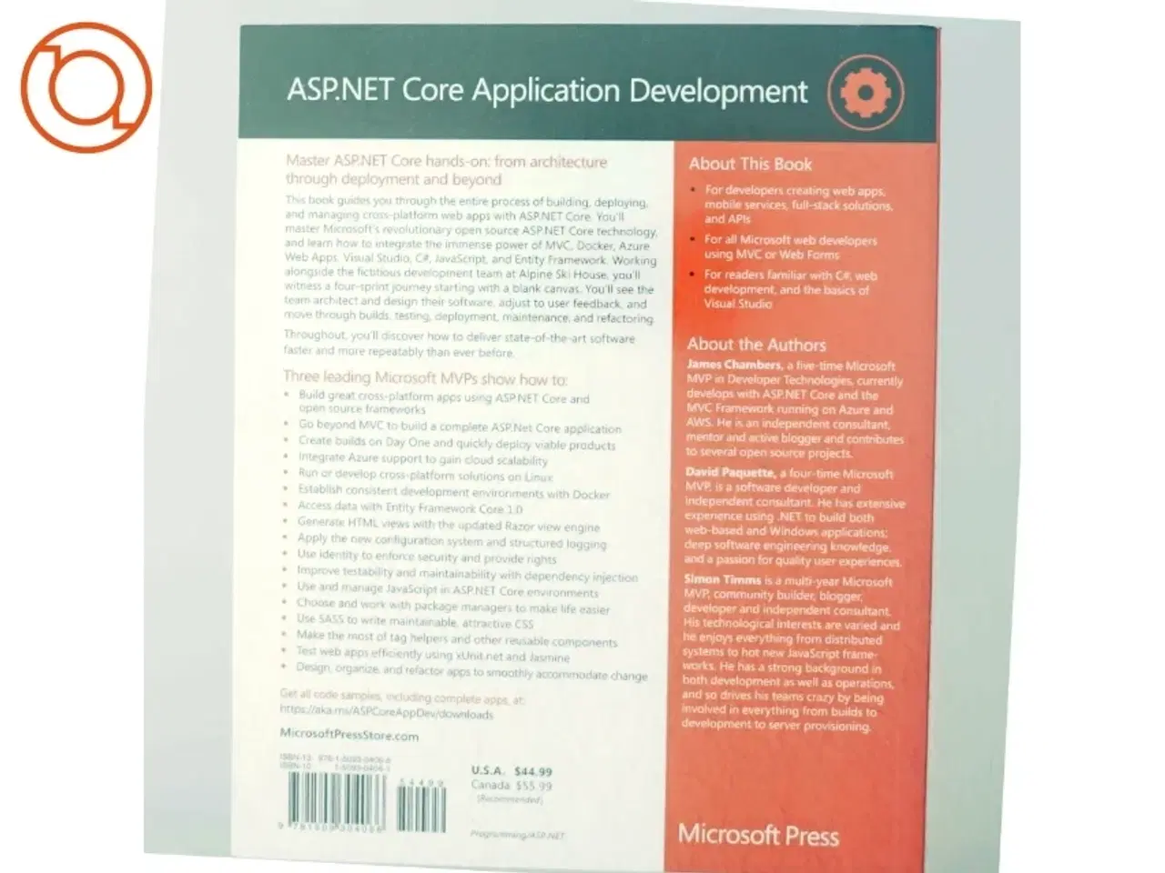 Billede 3 - ASP.NET Core Application Development af James Chambers, David Paquette, Simon Timms (Bog),