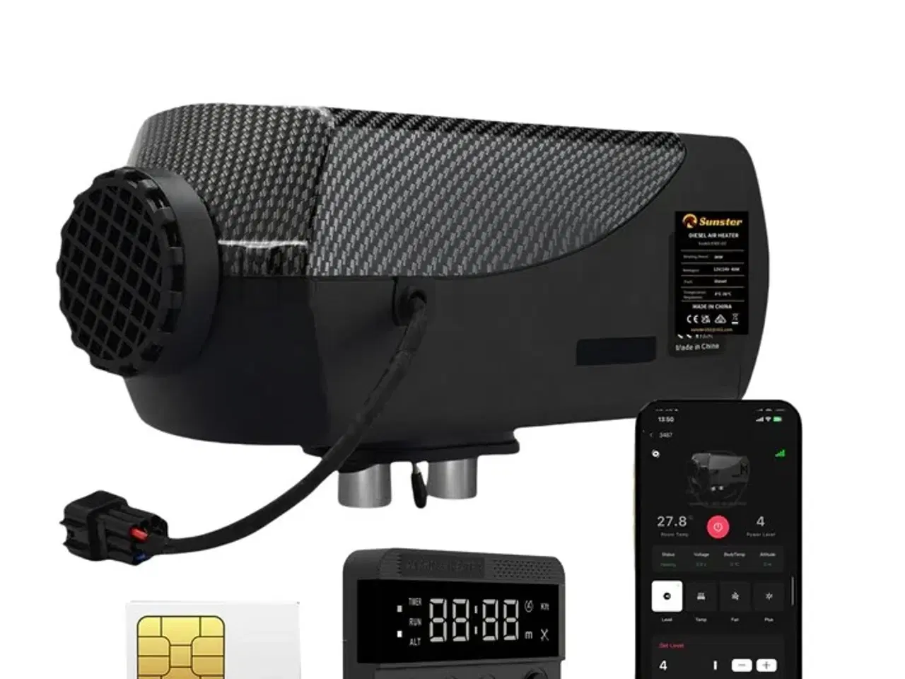 Billede 1 - Sunster Dieselfyr 8kW 12/24V med GSM & Bluetooth