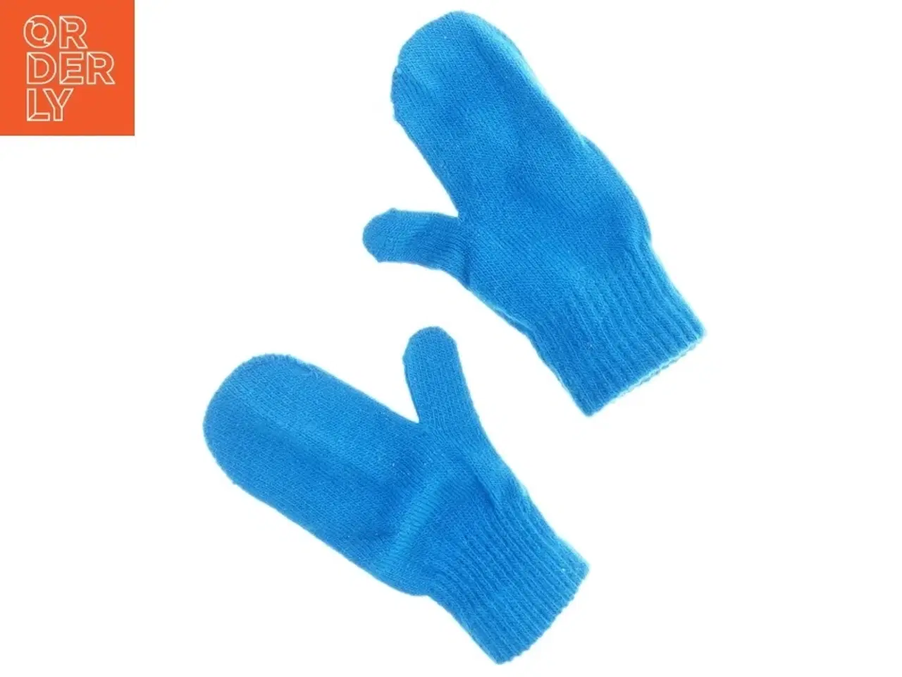 Billede 4 - Strikkede blå vanter (str. 14 cm)