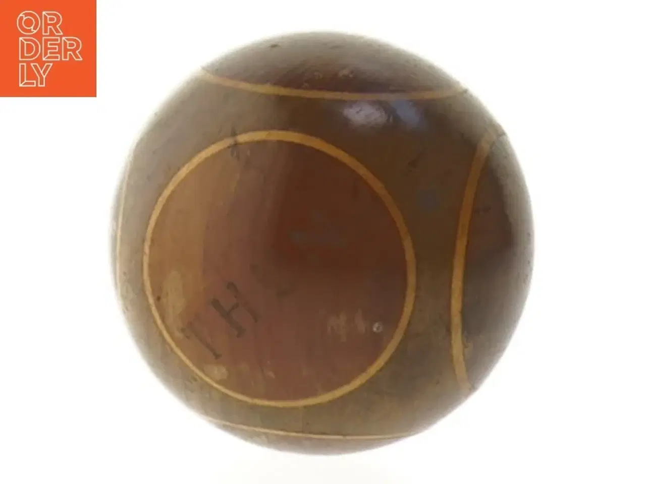 Billede 3 - Antik trækugle (19. century inlaid ball) af tre træsorter (str. Ø 6 cm)