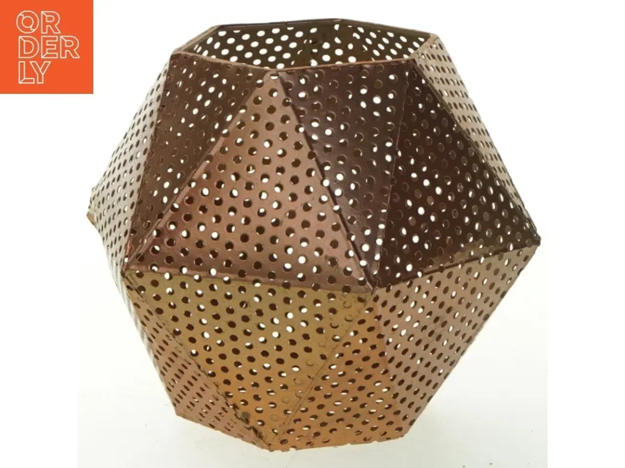 Billede 1 - Kobber geometrisk lysestage (str. 19 cm)