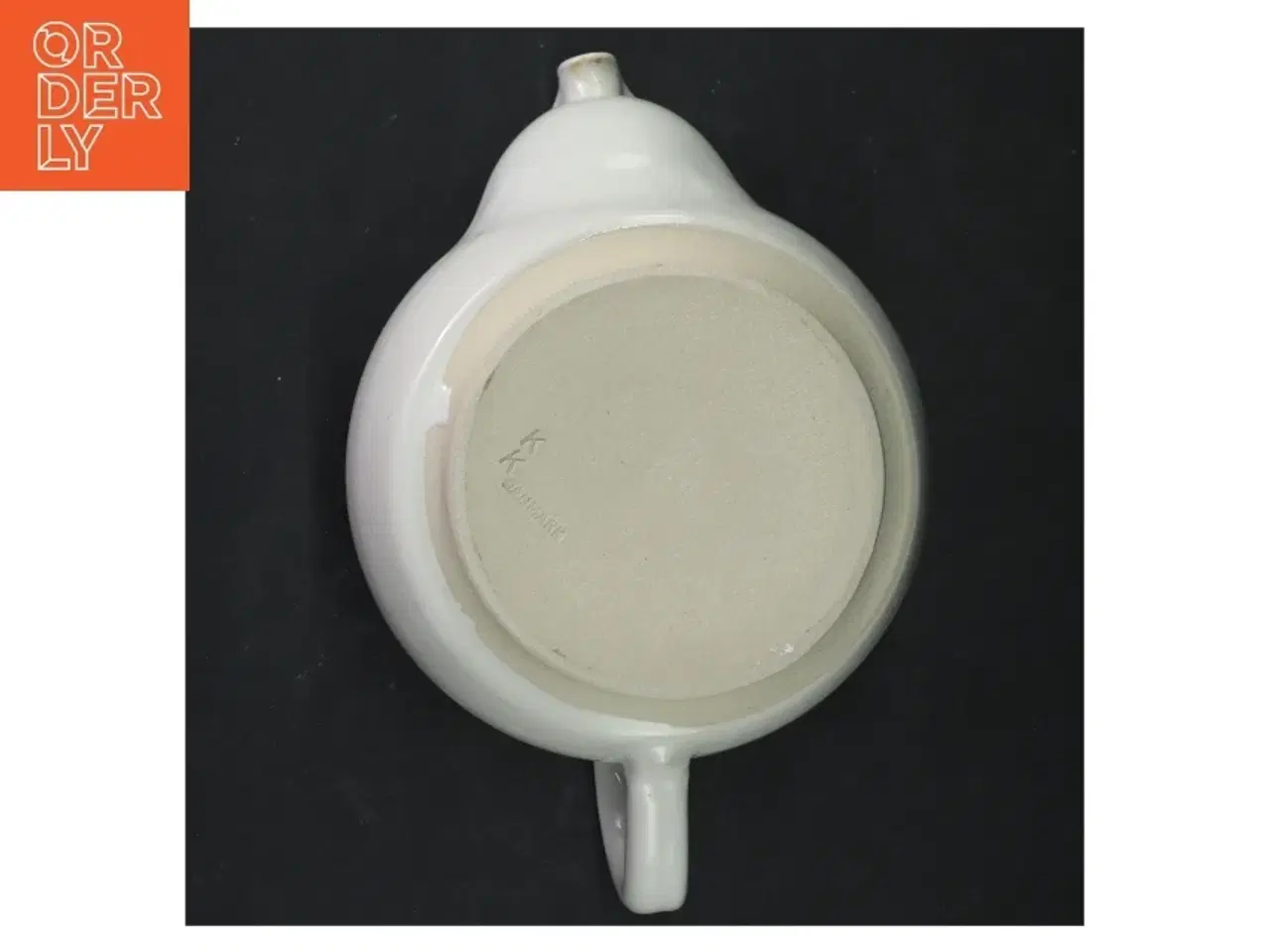 Billede 2 - Hvid keramisk tekande fra K K Danmark (str. 22x16 cm)