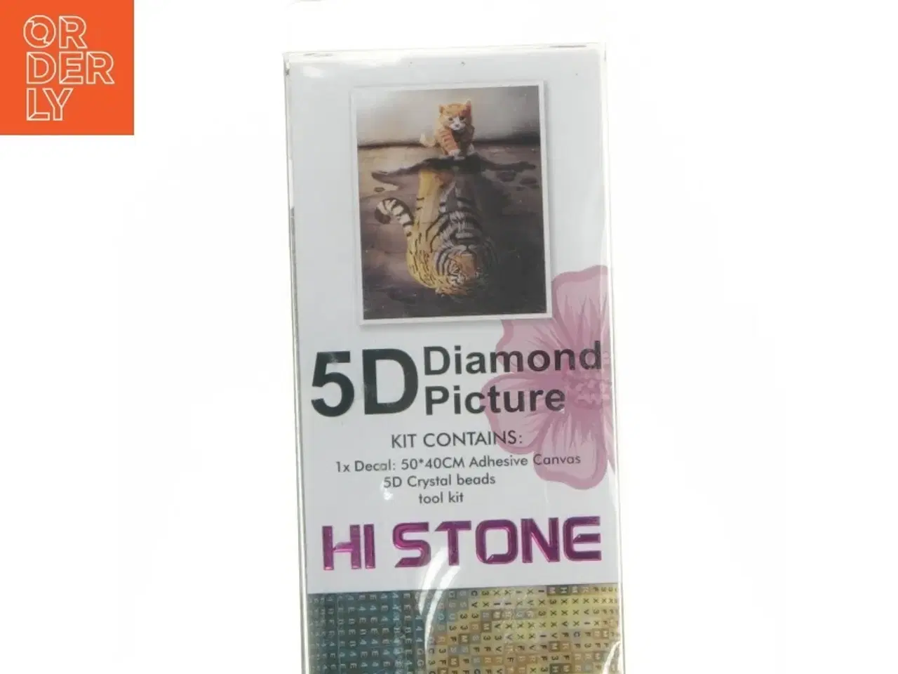 Billede 2 - 5D diamantmalerkit motiv tiger og kat (str. 40 x 50 cm)