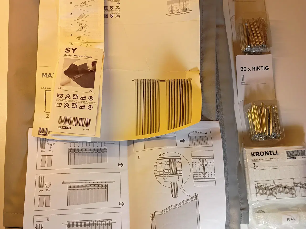 Billede 5 - Majgull mørklægningsgardiner, grå, 2 stk. fra IKEA