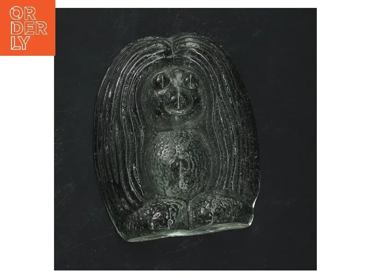 Billede 1 - Orrefors bogstøtte i glas formet som et dyr (str. 10x8 cm)