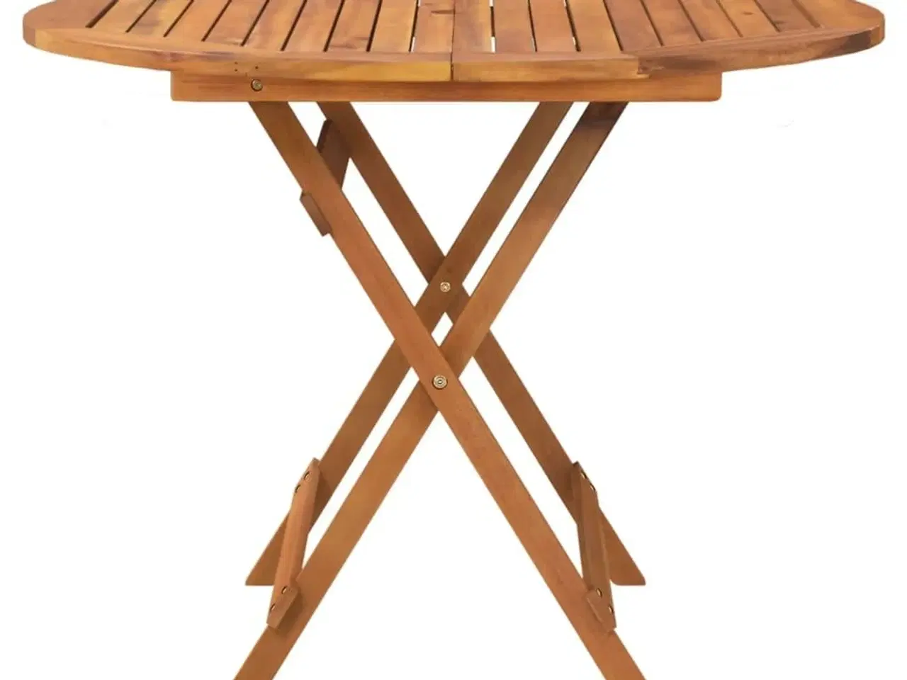 Billede 4 - Foldbart havebord Ø 90x75 cm massivt akacietræ