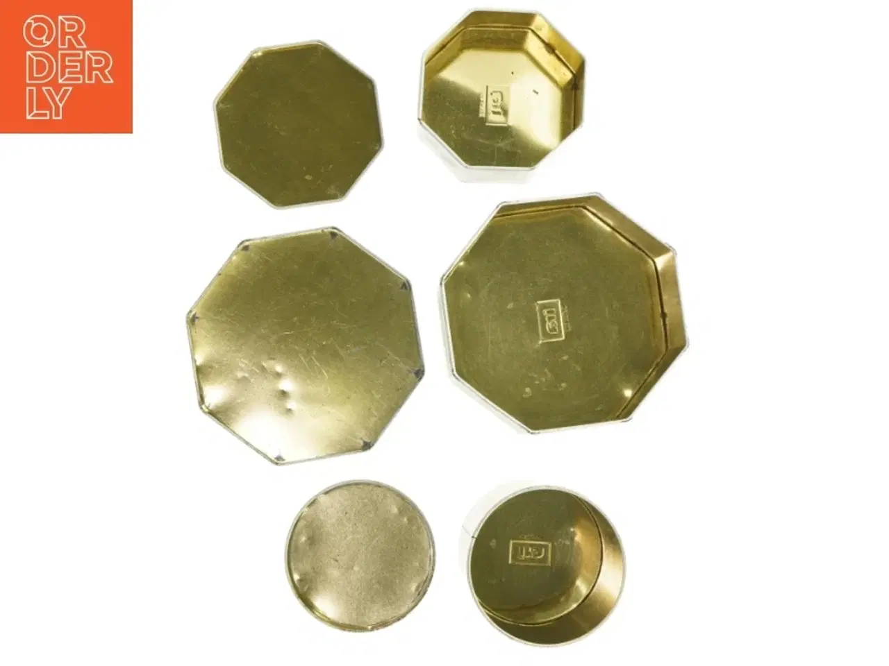 Billede 7 - Vintage kasedåser med frugtdekoration - 3 stk (str. 7 cm 10 cm og 14 cm høje)