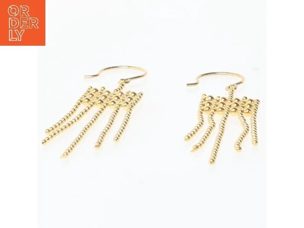 Billede 3 - Guld øreringe med kæder (str. 6 cm)