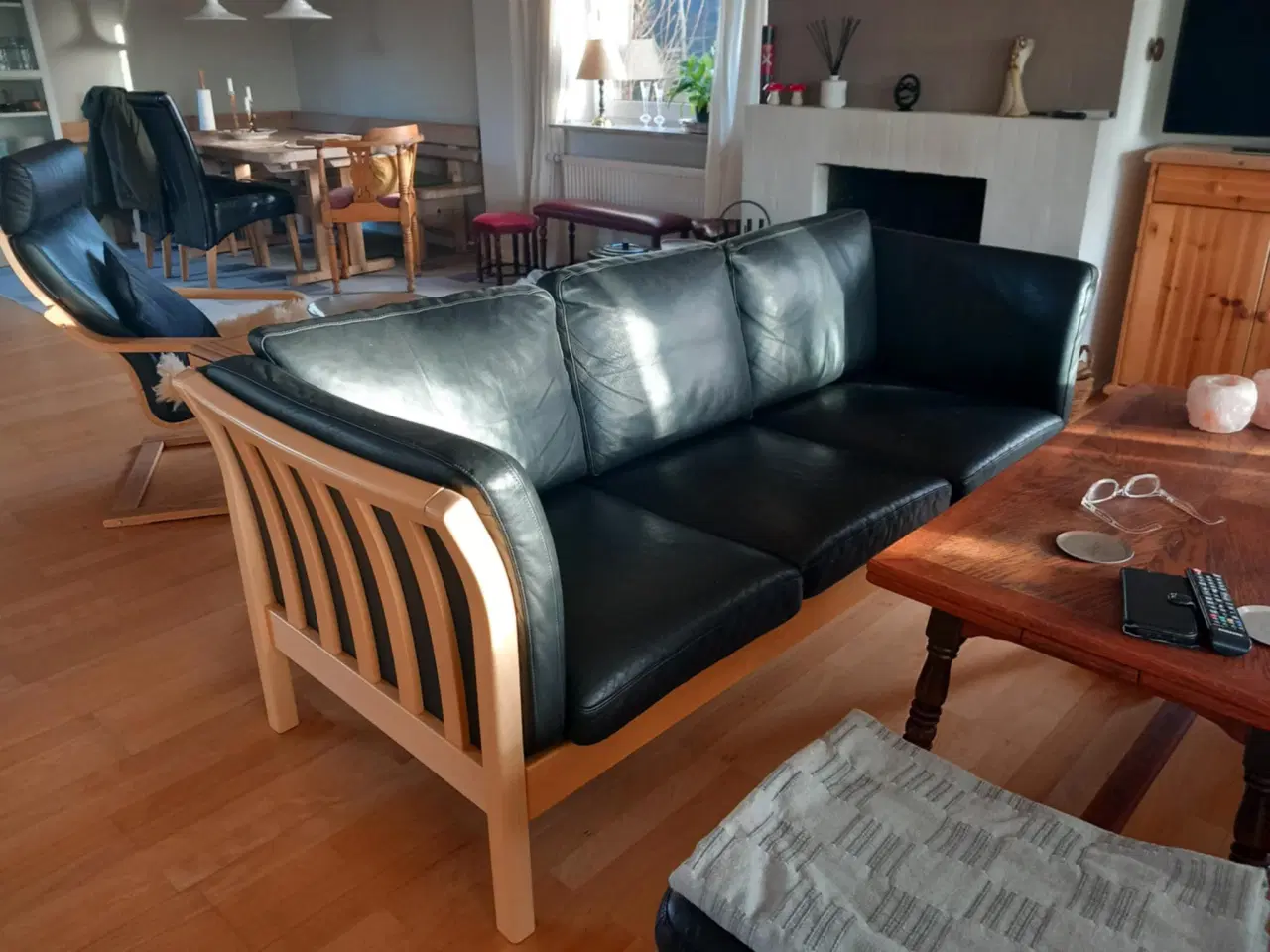 Billede 1 - Læder sofa