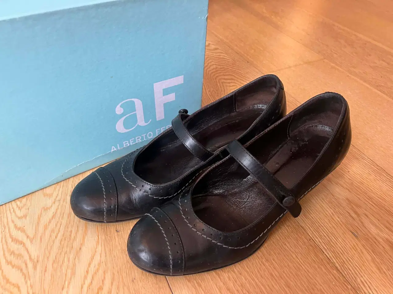 Billede 1 - Alberto Fermani lædersko, sort læder str. 37