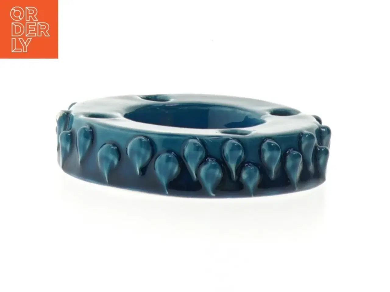 Billede 2 - Blå keramik lysestage (str. Ø 11 cm)