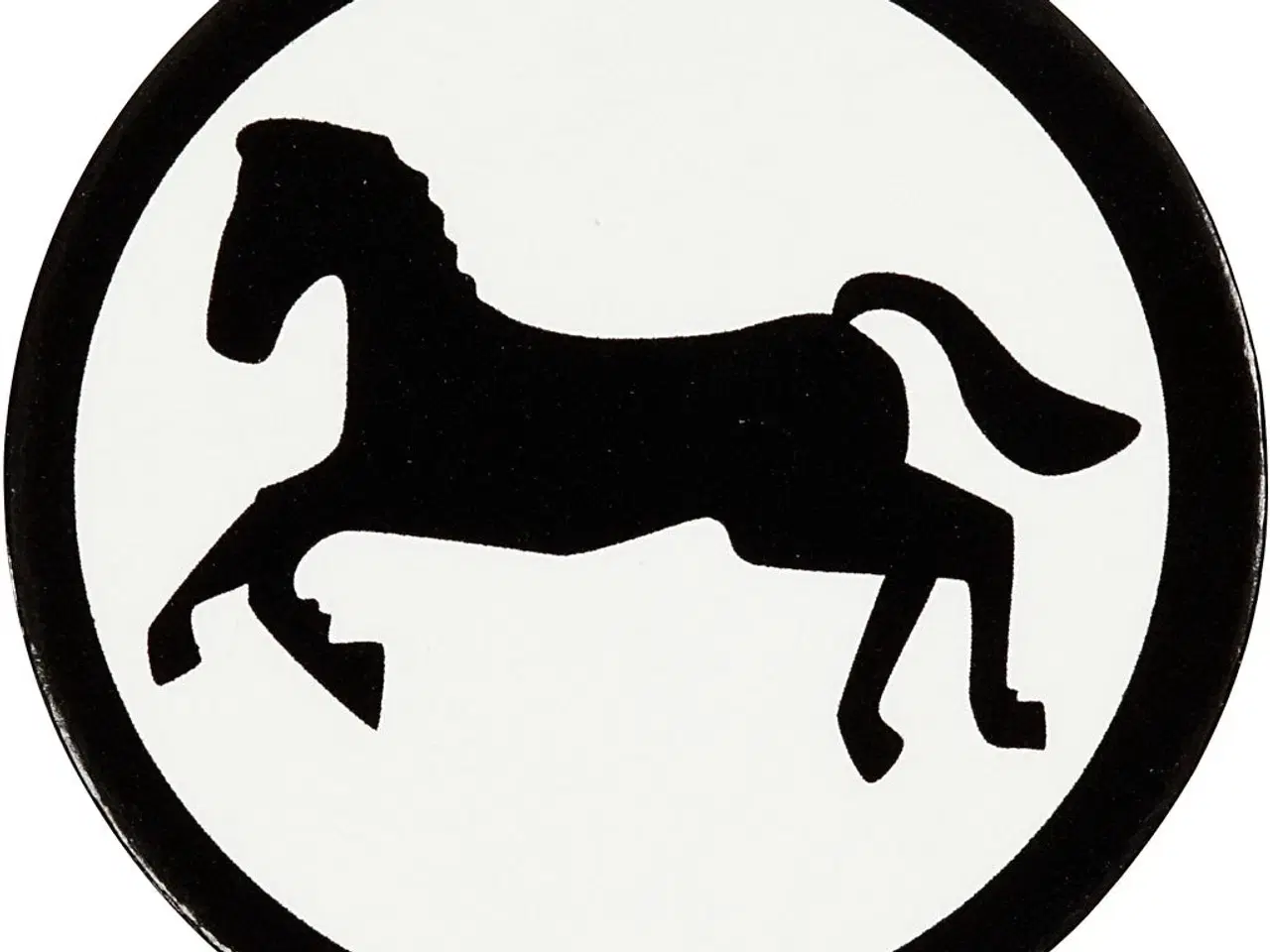 Billede 1 - Kartonmærkat, hest, diam. 25 mm, hvid/sort, 20stk./ 1 pk.