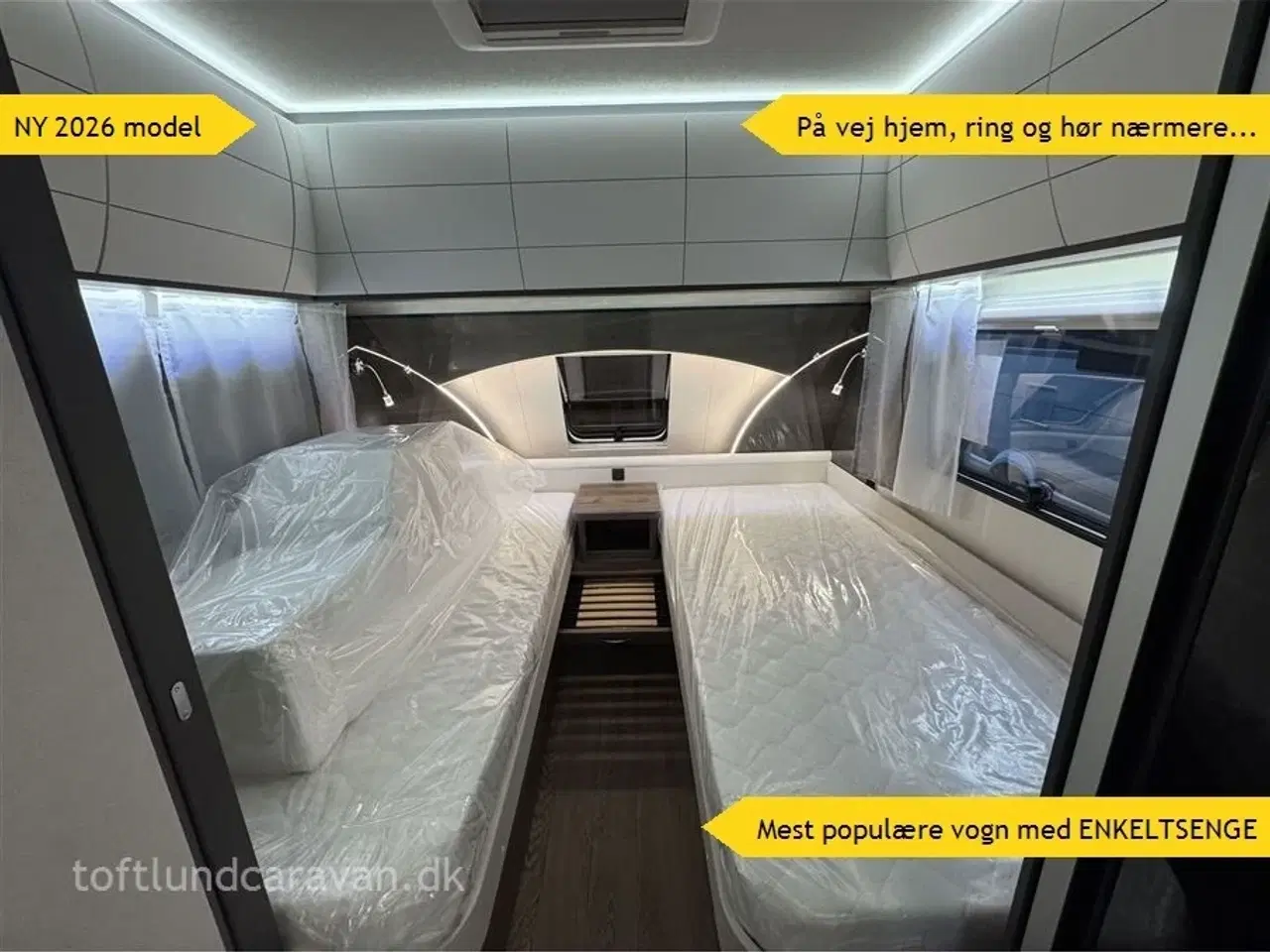 Billede 1 - 2026 - Hobby Excellent Edition 495 UL   Mest populære vogn med enkeltsenge. NY 2026 MODEL, PÅ LAGER, klar til omgående levering.