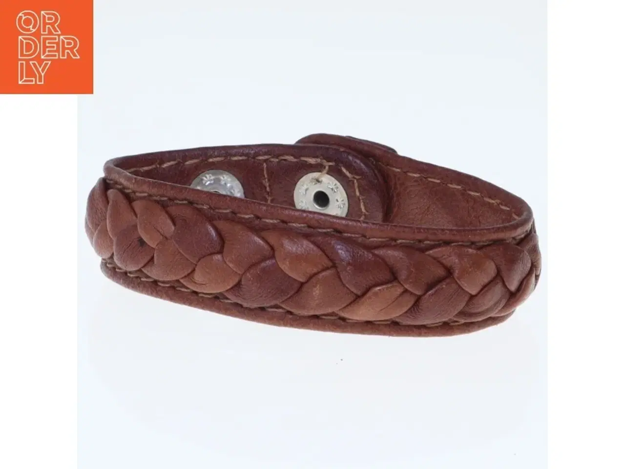 Billede 1 - Brun læderarmbånd (str. 21,5 cm)