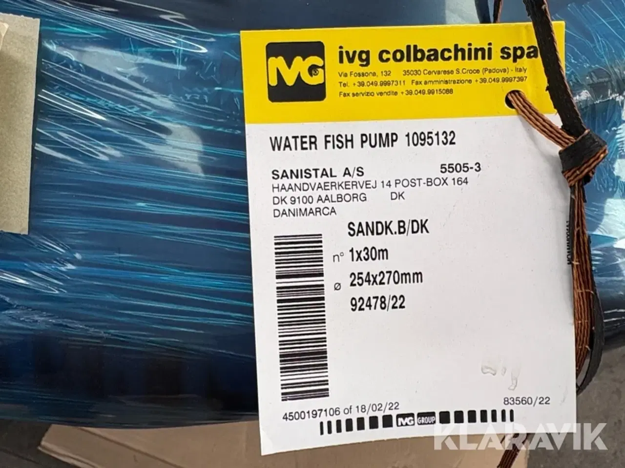 Billede 5 - Fiskepumpeslange IVG colbachini spa Water Fish Pump 1095132