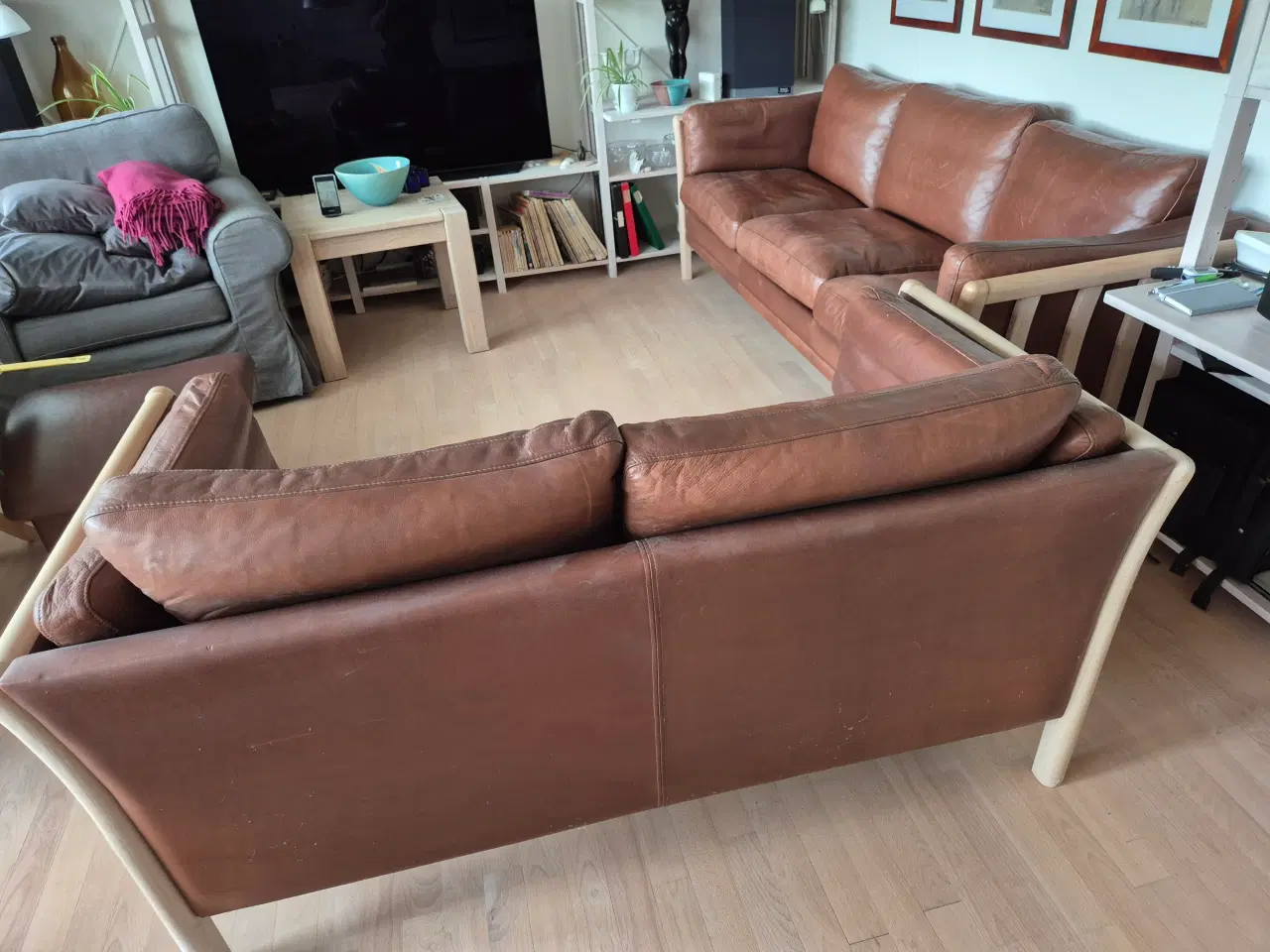 Billede 4 - Lædersofaer, 3 + 2 prs.