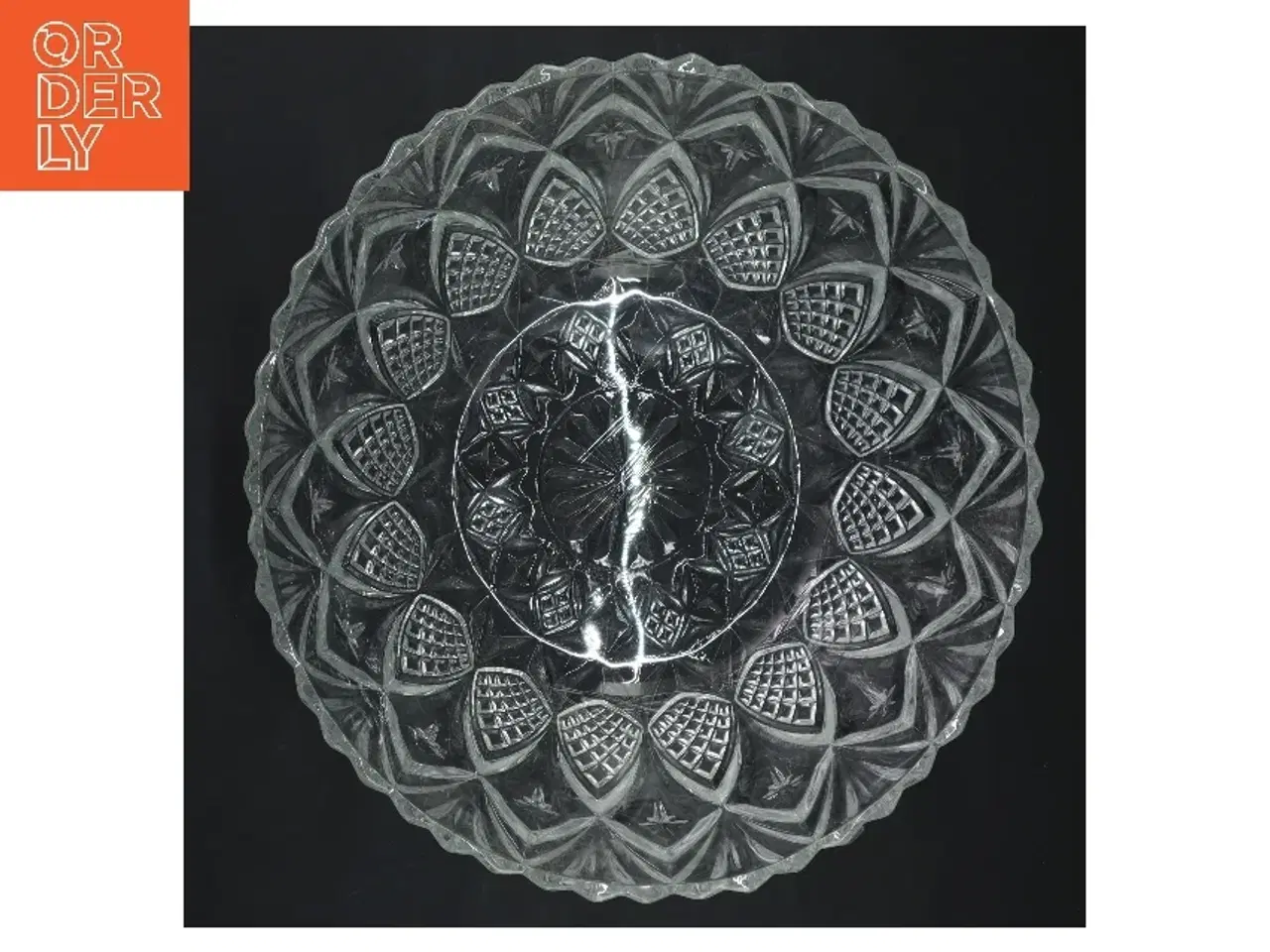 Billede 2 - Glas skål med mønster (str. Ø 23,5x11 cm)