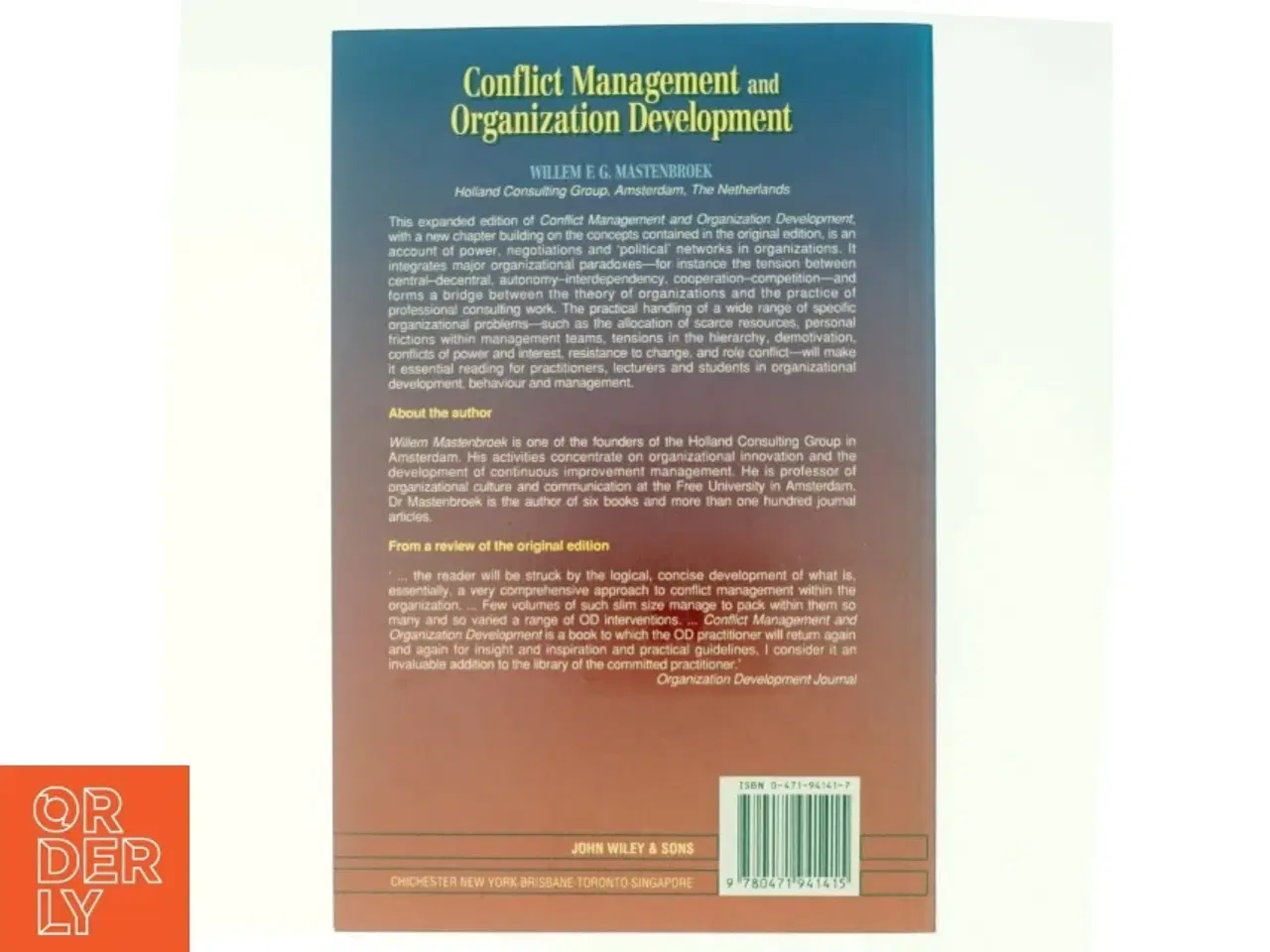 Billede 3 - Conflict Management and Organization Development af W. F. G. Mastenbroek (Bog)